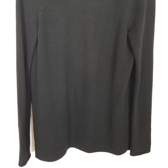 Theory Women 100% Cashmere Open Front Cardigan Sz M Black Sweater Soft Cozy - Picture 6 of 8